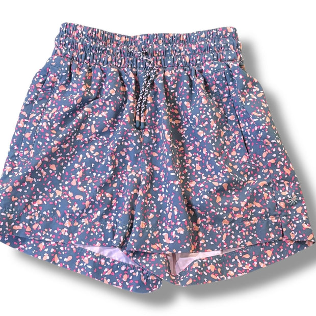 Size 7 Athleta gray athletic shorts w/ orange/pink pattern Default Title / 7 / Girl