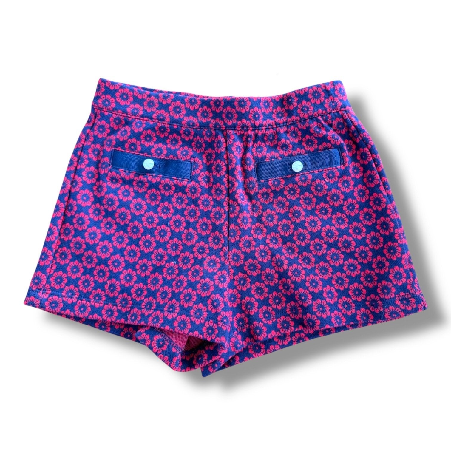 Size 7 Janie and Jack navy shorts with red flowers, navy ribbon and pearl on front pocket NWT Default Title / 7 / Boy