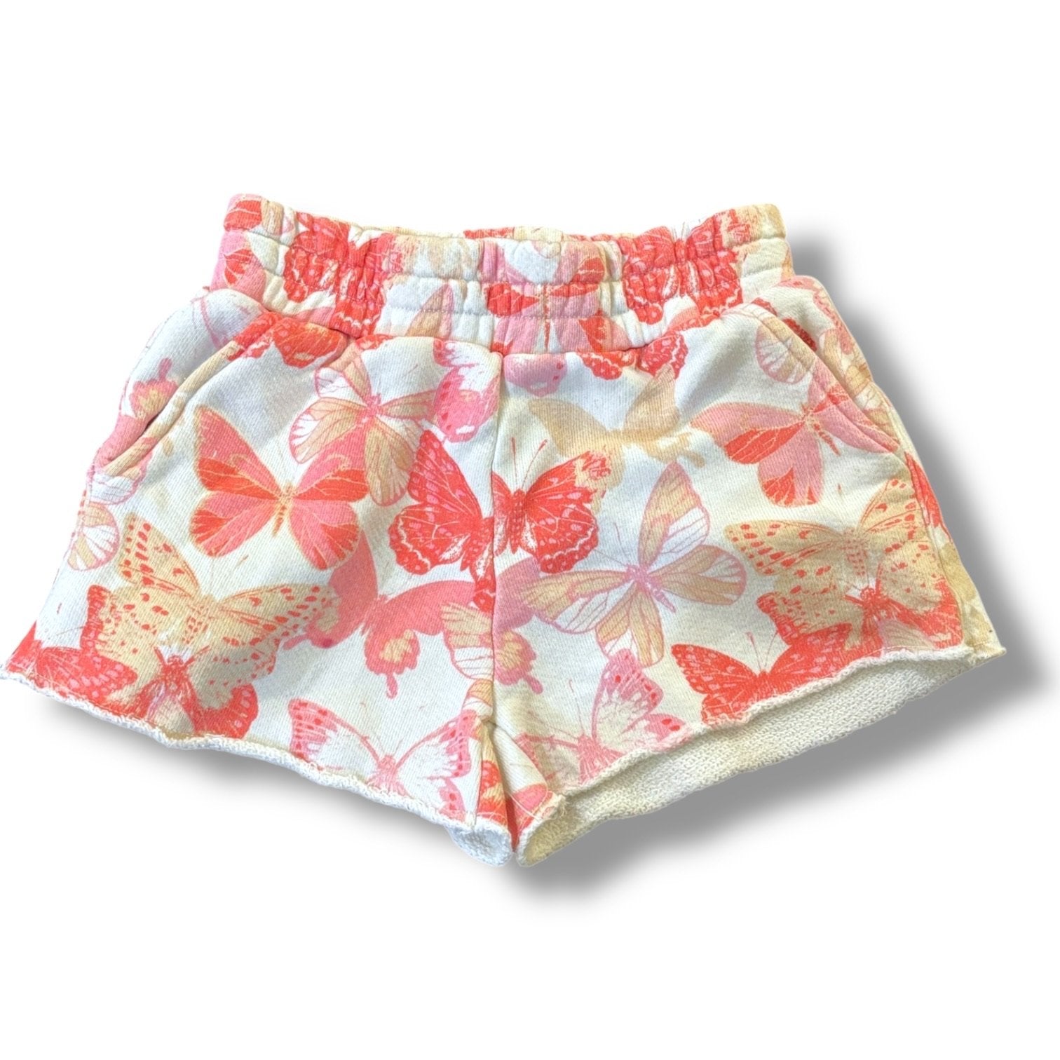 Size 10 Chaser cream sweatshorts w/ pink butterflies Default Title / 10 / Girl
