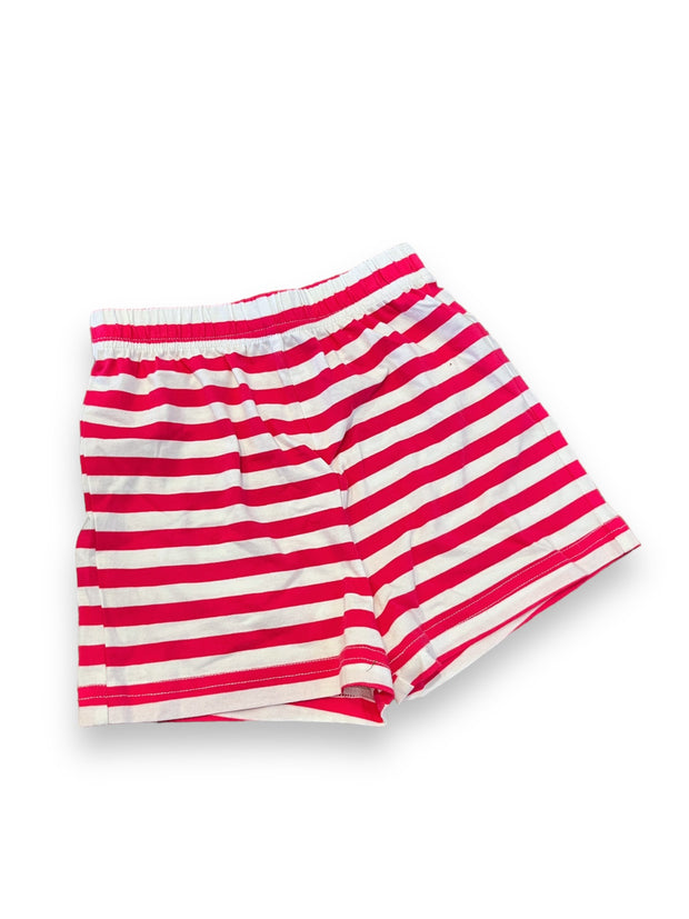 Size 6x Florence eiseman white tank with flower ties and pink/white stripe short set Default Title / 6 / Girl