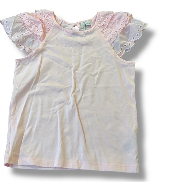Size 8 Janie and Jack light pink sleeveless shirt w/ eyelet sleeves Default Title / 8 / Girl