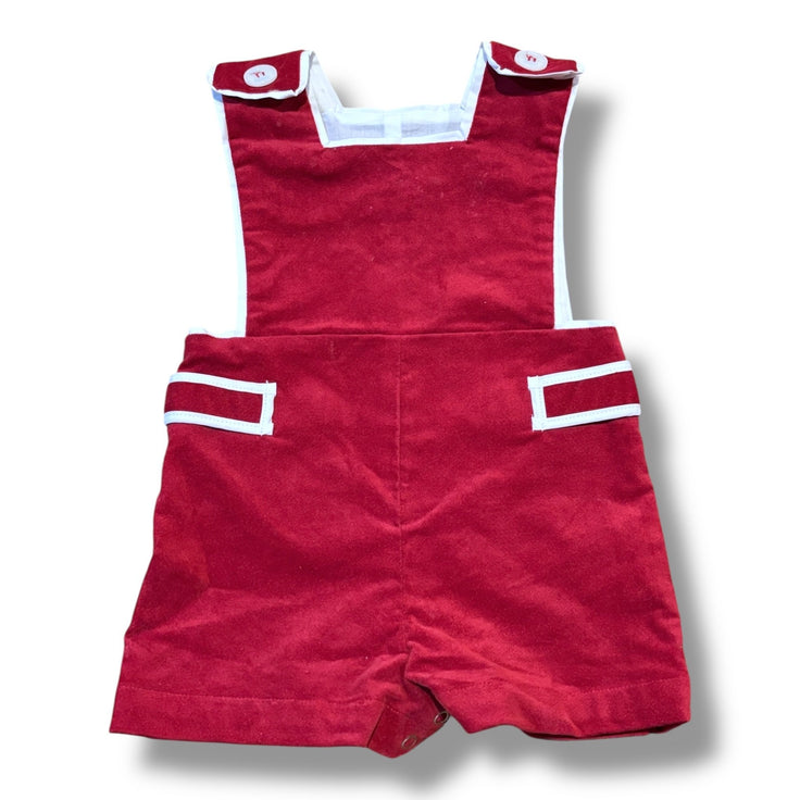 Size 6-12 month Henry Duvall red velvet Jon Jon w/ white trim Default Title / 6-12 month / Boy