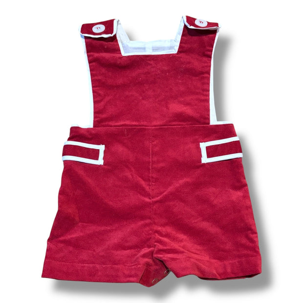 Size 6-12 month Henry Duvall red velvet Jon Jon w/ white trim Default Title / 6-12 month / Boy