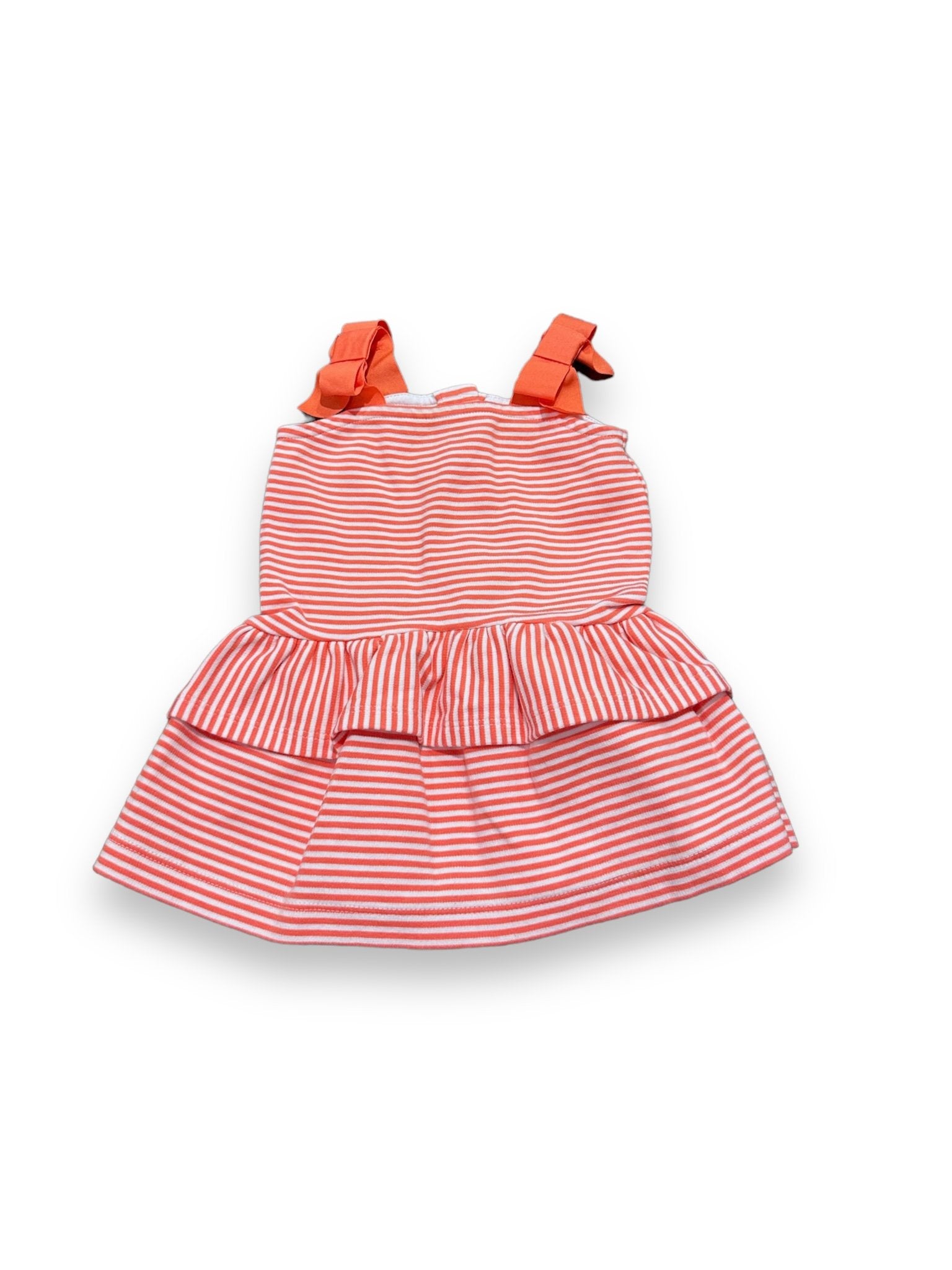 Size 3-6 month Janie and jack orange and white stripe dress with ribbon straps Default Title / 3-6 month / Girl