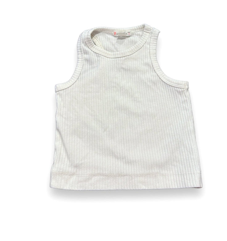 Size 2 Crewcuts ribbled white tank Default Title / 2 / Girl
