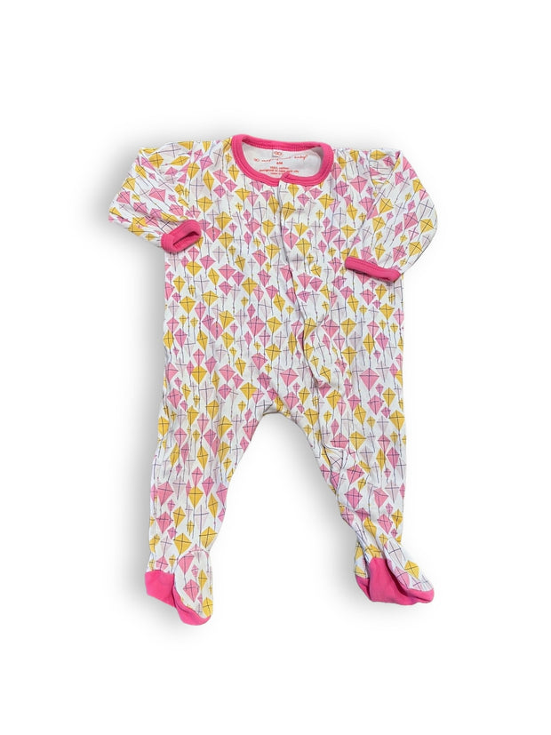 Size 6 month Magnificent Baby pink/orange kite footie Default Title / 6 month / Girl