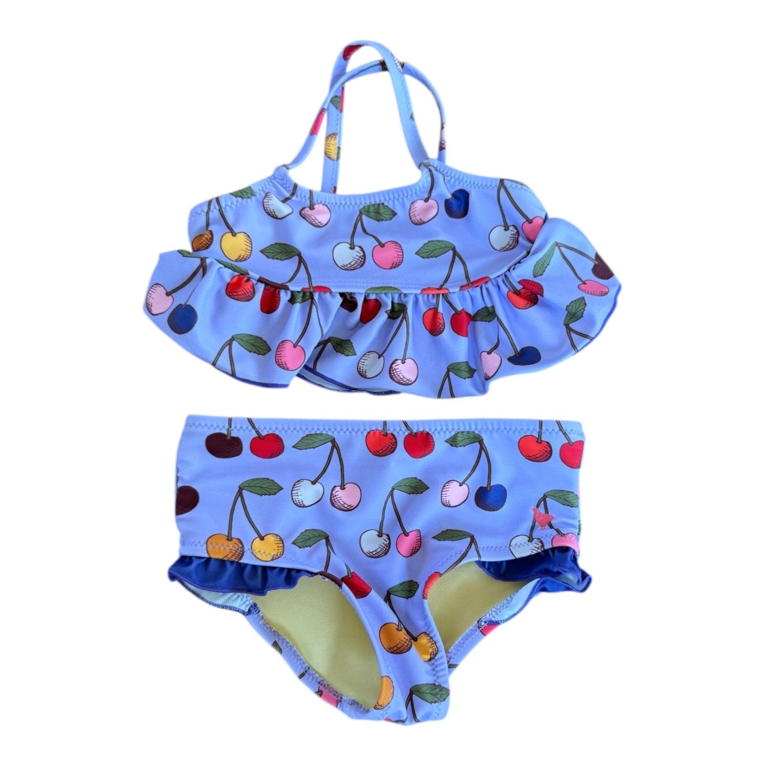 Size 6-12 Pink Chicken purple with colorful cherries two piece swim Default Title / 6-12 month / Girl