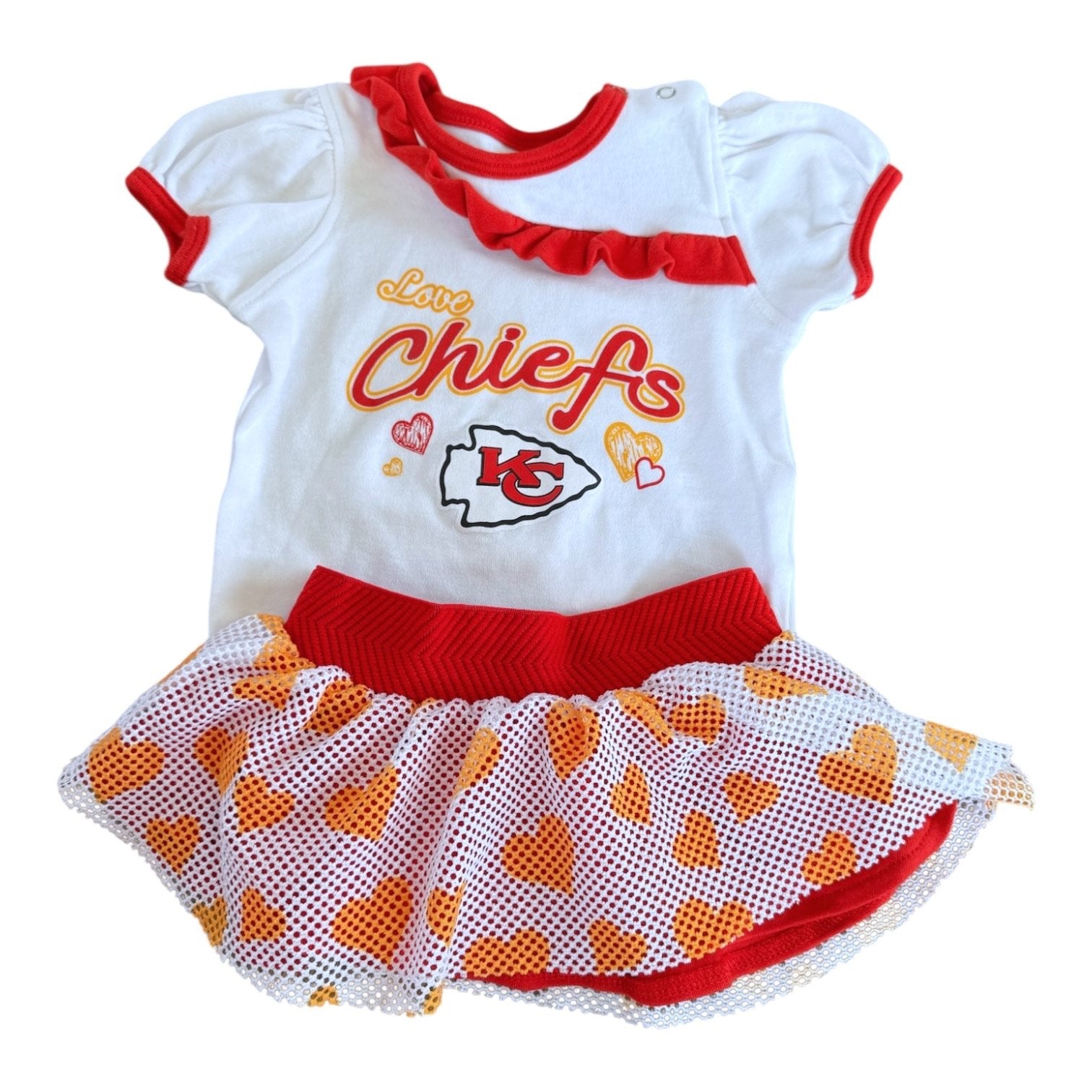Size 3-6 month NFL Chiefs onesie with matching skirt Default Title / 3-6 month / -