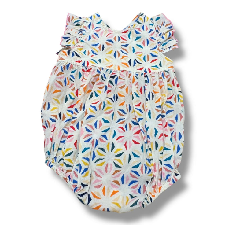 Size 6-12 month Pink chicken cream bubble with multicolor abstract flowers Default Title / 6-12 month / Girl
