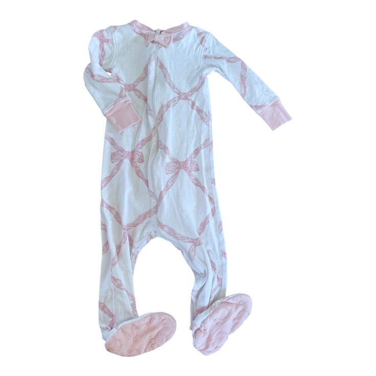 Size 12-18 month TBBC Night Night, (Belle Meade Bow), white with pink bows Default Title / 12-18 month / Girl