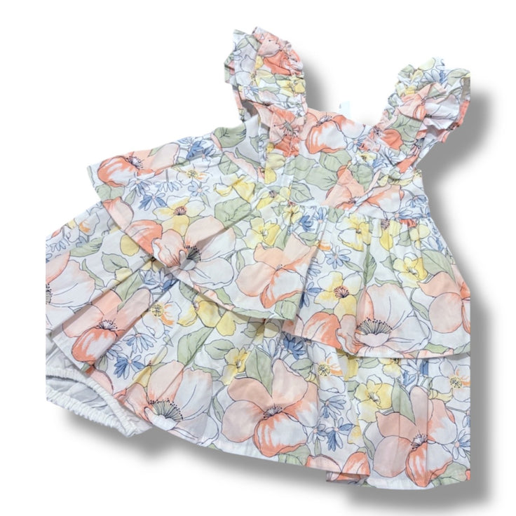 Size 6-12 month Janie and jack pastel floral tank dress with tiered skirt, bloomers NWT Default Title / 6-12 month / Girl