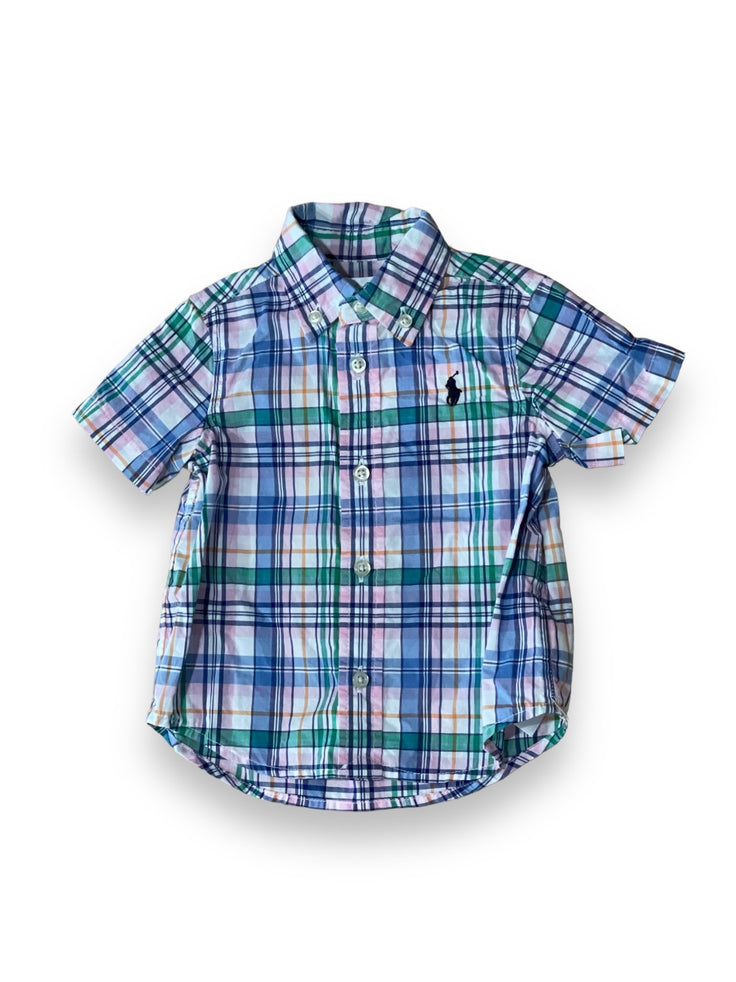Size 6 month Ralph Lauren pink/blue/green plaid short sleeve button up Default Title / 6 month / Boy