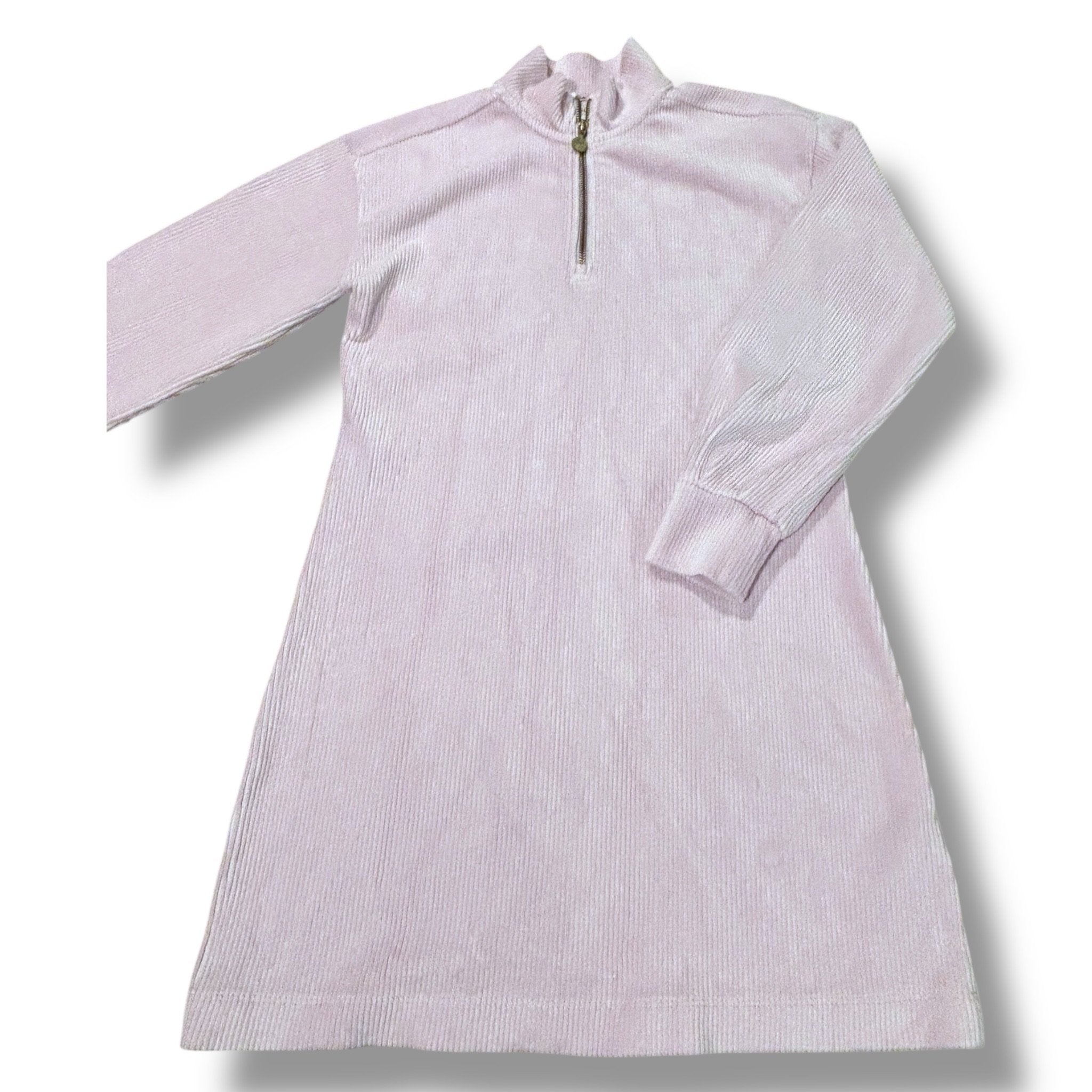 Size 12 Scotch & Soda lavender ribbed velour dress w/ gold peace sign zipper pull Default Title / 12 / Girl