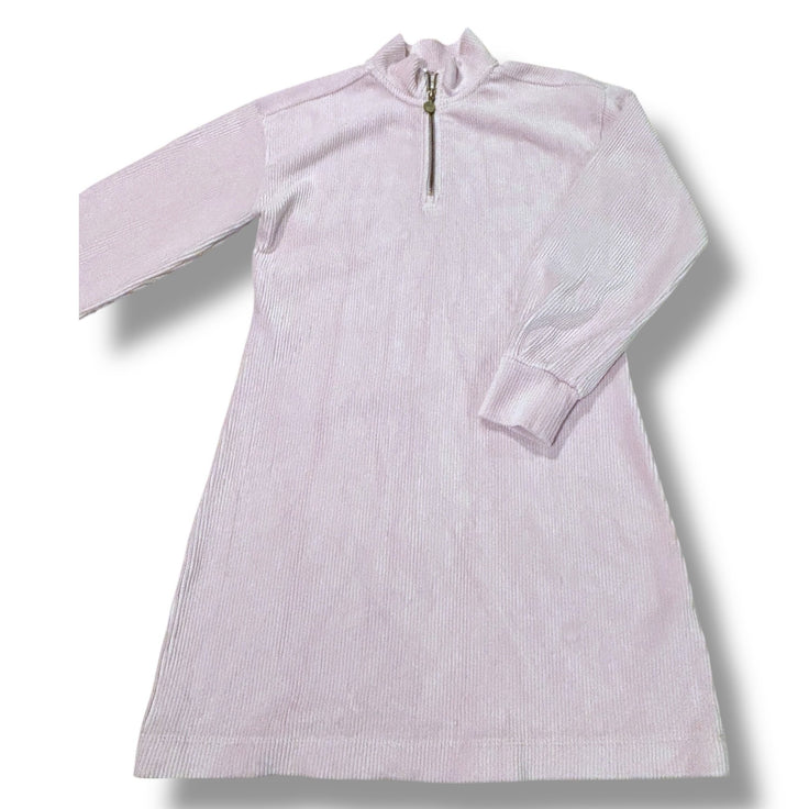 Size 12 Scotch & Soda lavender ribbed velour dress w/ gold peace sign zipper pull Default Title / 12 / Girl