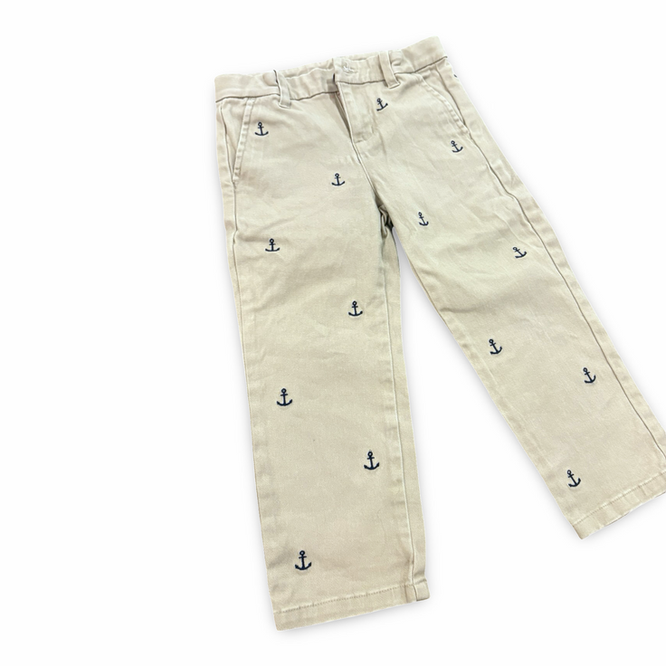 Size 3 Janie and Jack khaki pants with anchors Default Title / 3 / Boy