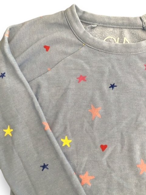 Size 8 Chaser light blue sweatshirt with multicolored stars Default Title / 8 / Girl