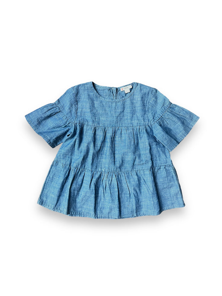 Size 7 Crewcuts denim short bell sleeve top Default Title / 7 / Girl