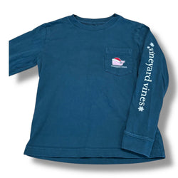Size 3 Vineyard Vines gray whale with santa hat long sleeve tee Default Title / 3 / Boy