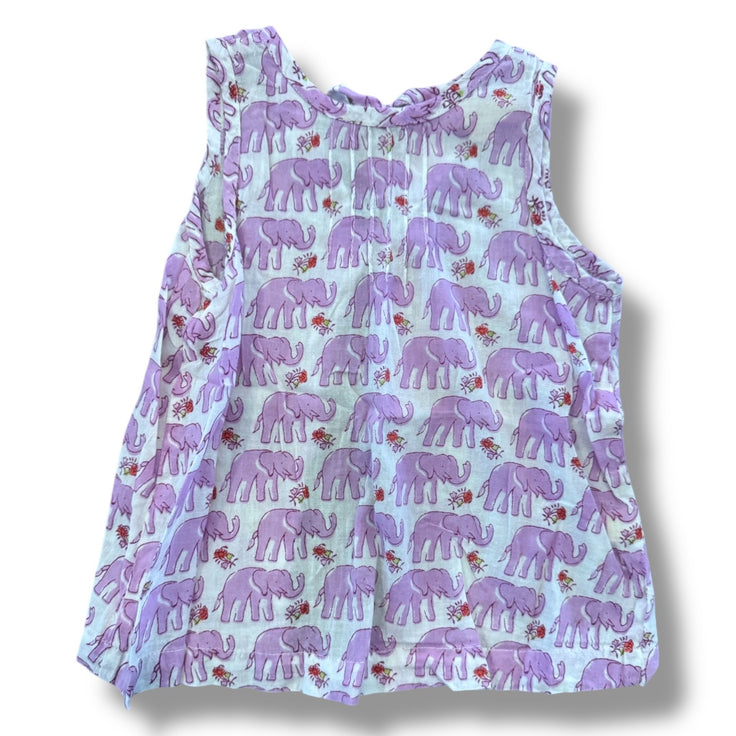 Size 12-18 month PInk Chicken white and purple elephant block print coverup with tie back Default Title / 12-18 month / Girl