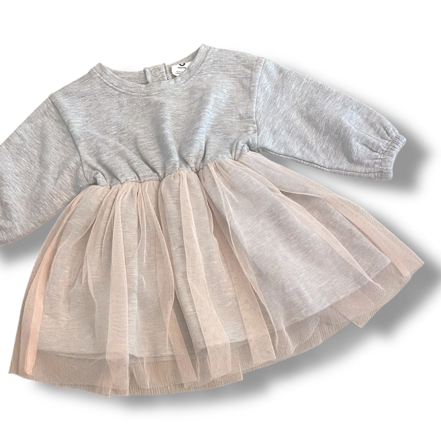 Size 6 month Stem gray sweater dress with light pink tulle bottom - NWT Default Title / 6 month / Girl