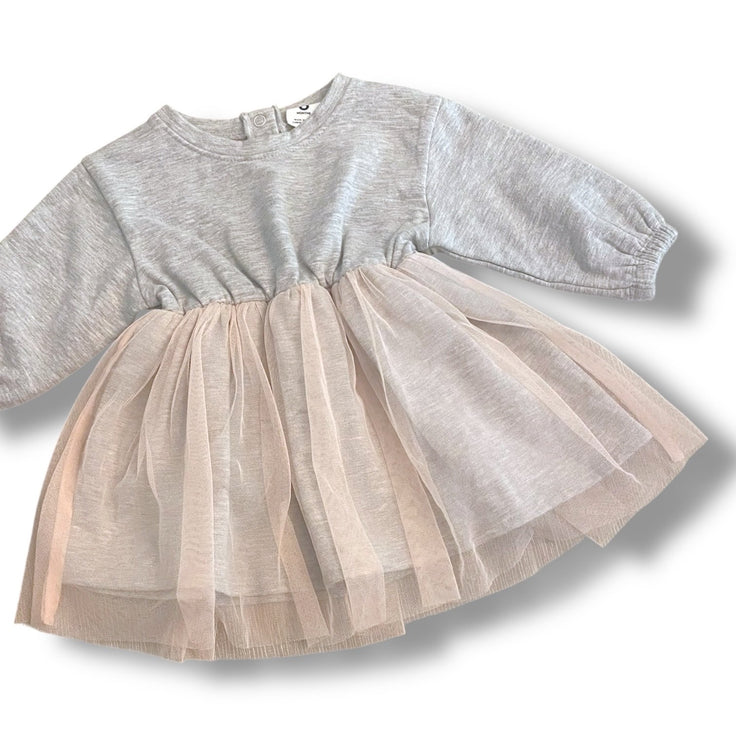 Size 6 month Stem gray sweater dress with light pink tulle bottom - NWT Default Title / 6 month / Girl