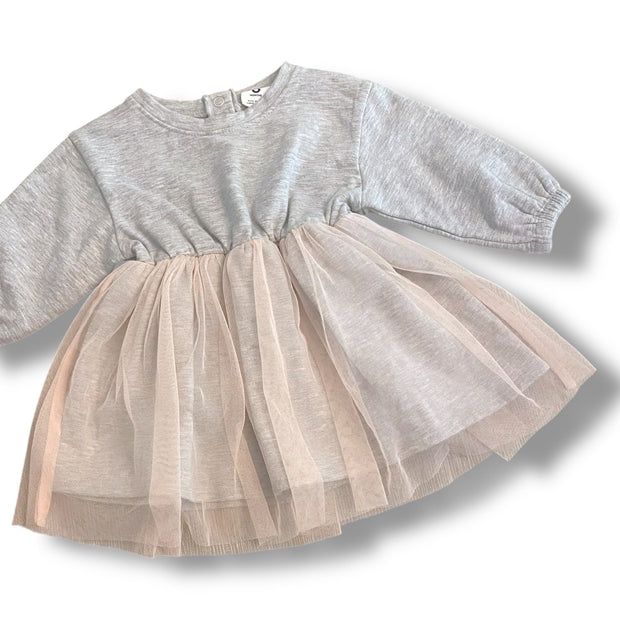 Size 6 month Stem gray sweater dress with light pink tulle bottom - NWT Default Title / 6 month / Girl