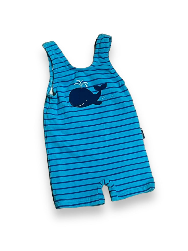 Size 3 month Le Top blue stripe whale romper Default Title / 3 / Boy