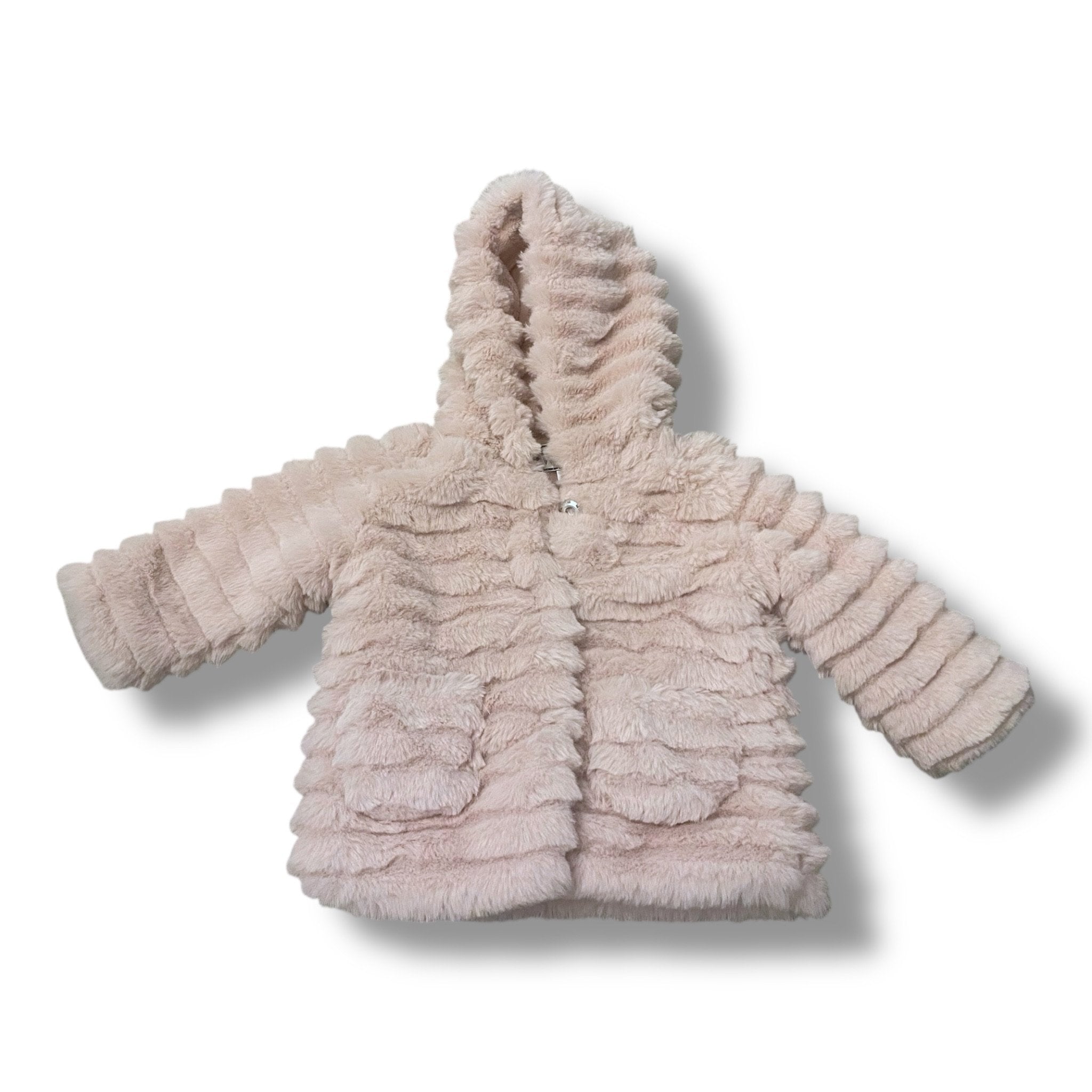 Size 12 month Widgeon light pink fur hooded coat Default Title / 12 / Girl