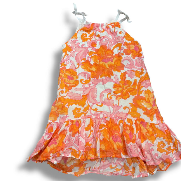 Size 5 Janie and Jack orange floral tank dress, ruffle bottom Default Title / 5 / Girl