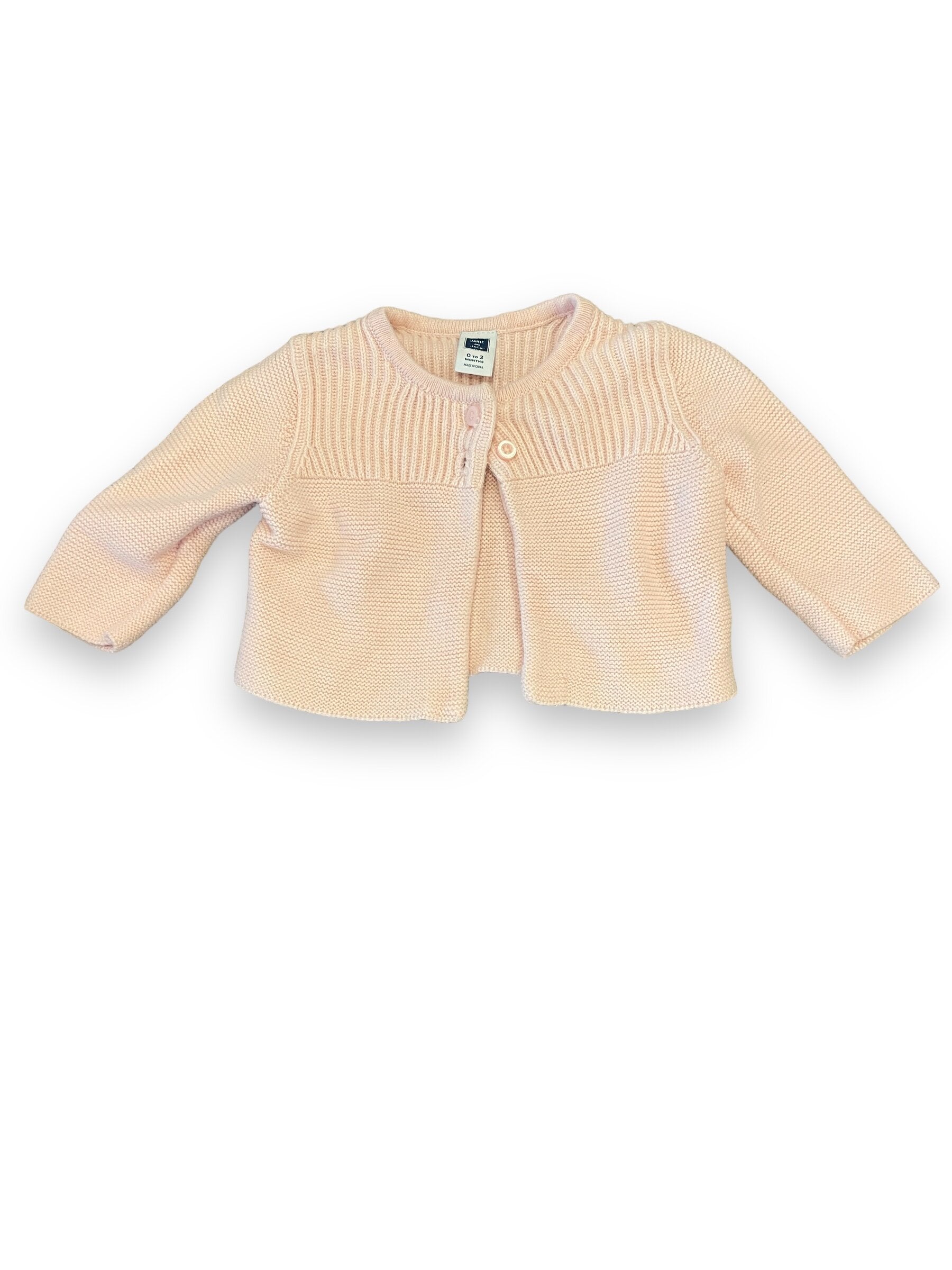Size 0-3 months Janie and Jack pink 2 button cardigan Default Title / 0-3 month / Girl