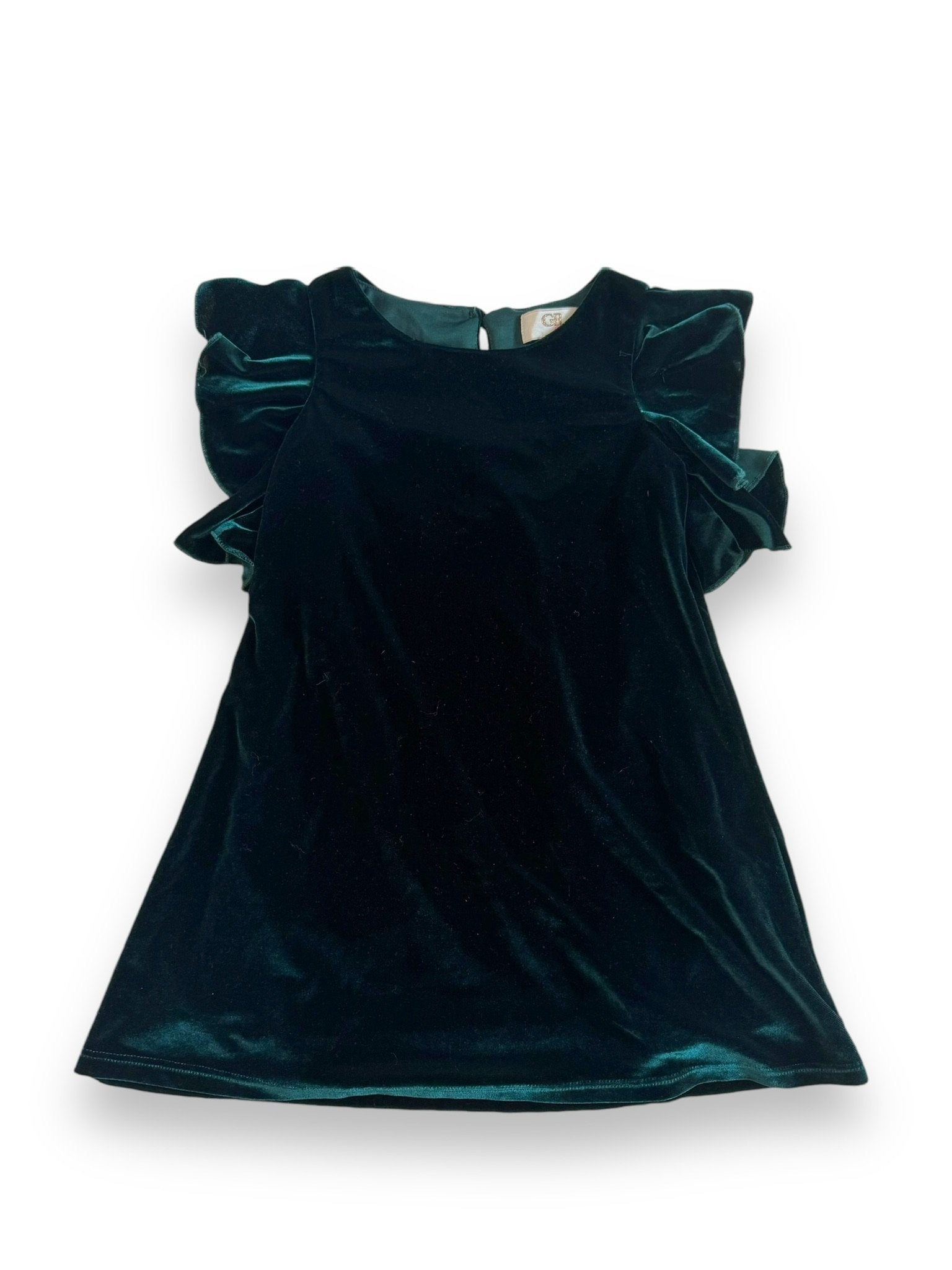 Size 4 GB girls green velvet/velour lined dress Default Title / 4 / Girl