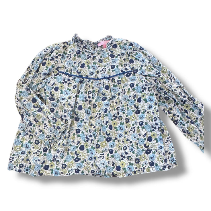Size 7 Bisby white blue/green floral long sleeve top Default Title / 7 / Girl