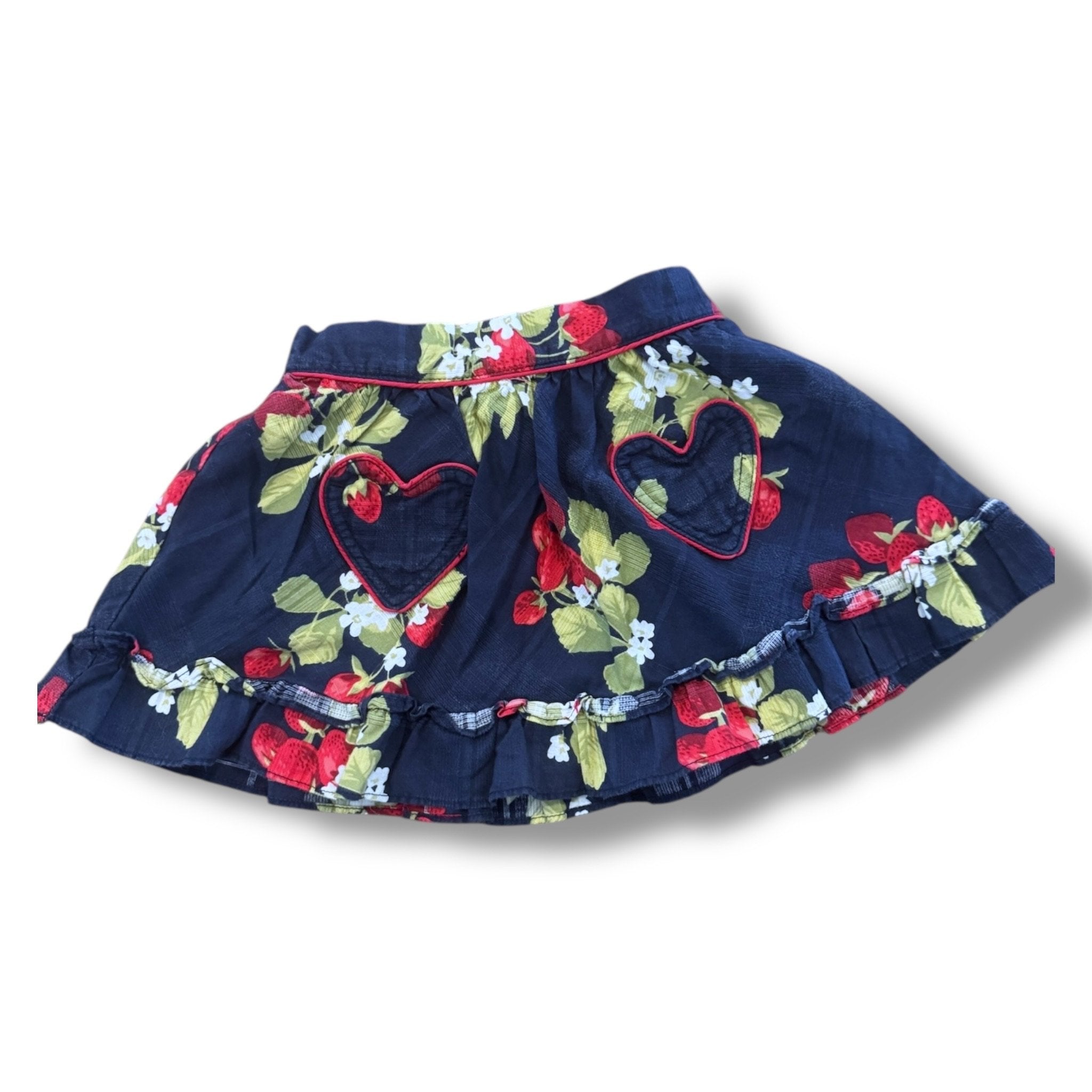 Size 6-12 month Janie and Jack navy strawberry skirt with heart pockets Default Title / 6-12 month / Girl