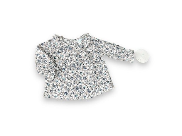 Size Newborn Edgehill collection blue floral top with ruffle collar, NWT Default Title / Newborn / Girl