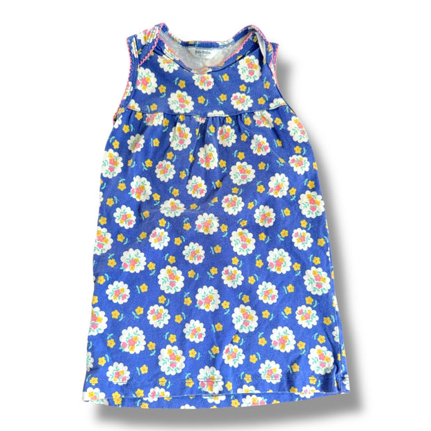 Size 12-18 month Baby Boden blue nightgown with white, pink, yellow and green flowers Default Title / 12-18 month / Girl