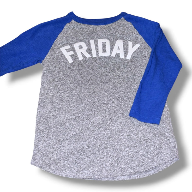 Size 6-7 Crewcuts heathered gray/royal blue baseball tee w/ ‚ÄúFriday‚Äù Default Title / 7-Jun / Boy