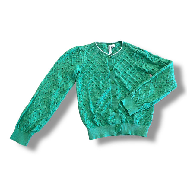 Size 7 Janie and Jack kelly green open knit cardigan Default Title / 7 / Girl
