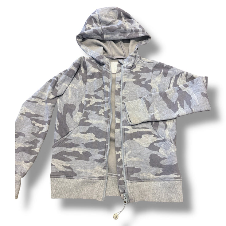 Size 7 Athleta grey camo hooded zip up sweatshirt Default Title / 7 / Girl