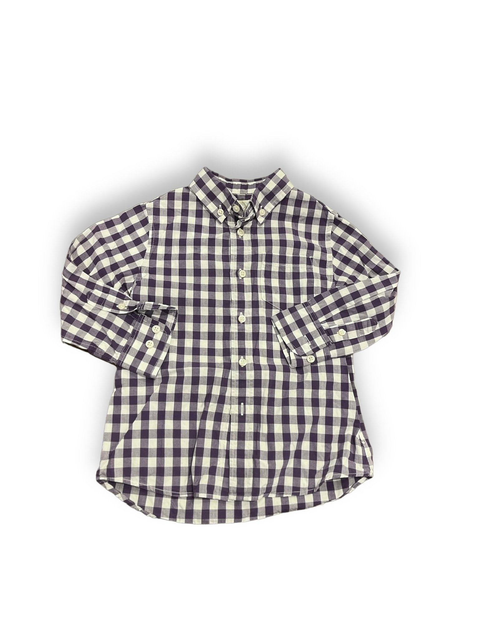 Size 3T Crewcuts purple gingham button down Default Title / 3 / Boy