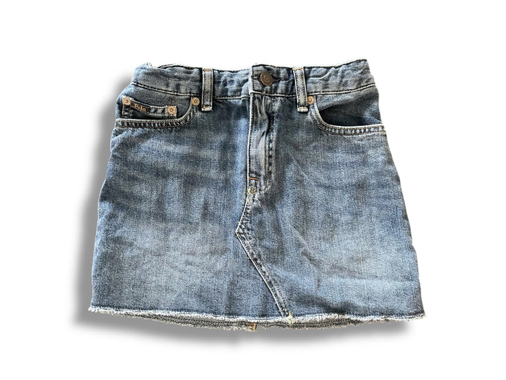 Size 8 Polo RL denim raw hem shirt Default Title / 8 / Girl