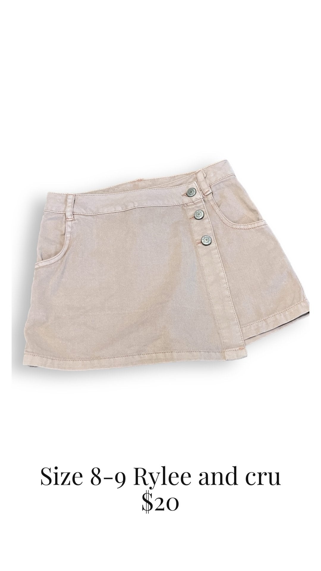 Size 8/9 Rylee and Cru tan skirt Default Title / 9-Aug / Girl