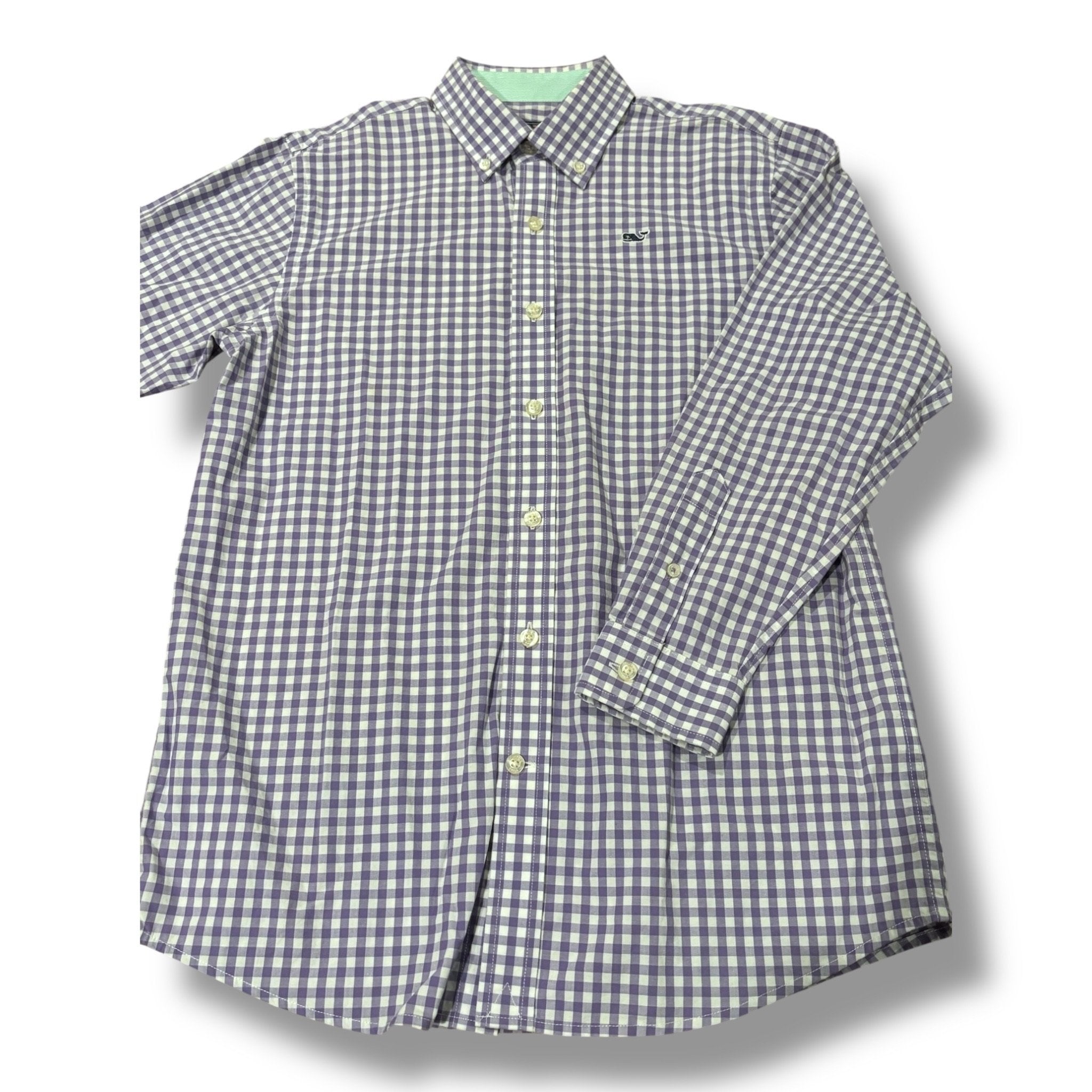 Size 12-14 Vineyard Vines lavender/white gingham buttondown shirt Default Title / 14-Dec / Boy