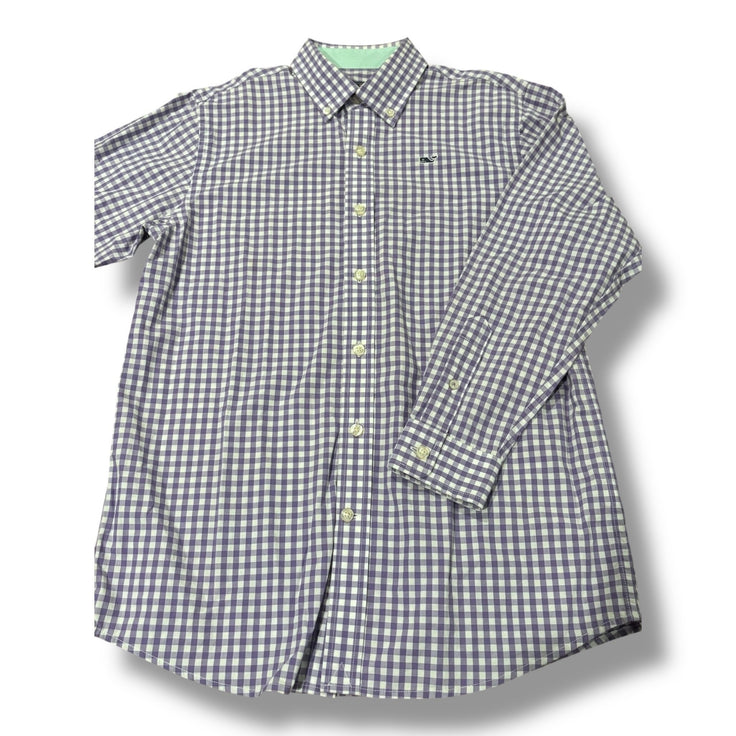 Size 12-14 Vineyard Vines lavender/white gingham buttondown shirt Default Title / 14-Dec / Boy
