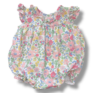 Size 12 month Cecil and lou pastel floral bubble, ruffle neck Default Title / 12 / -