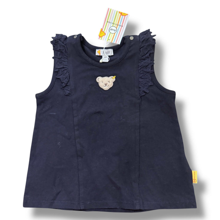 Size 9-12 month Steiff black flutter tank with snaps- NWT Default Title / 9-12 month / Girl