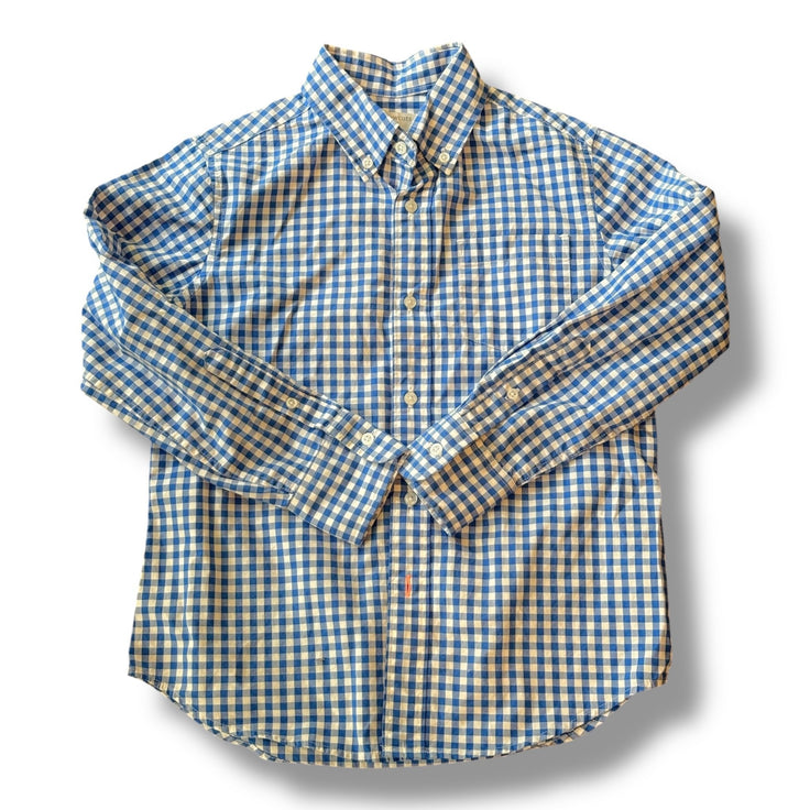Size 8 Crewcuts Blue White Check Longsleeve Default Title / 8 / Boy