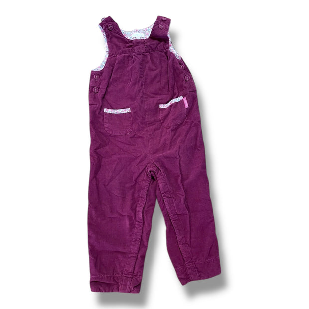 Size 2-2 Jojo Maman Bebe dark purple jumper with floral lining Default Title / 3-Feb / Girl