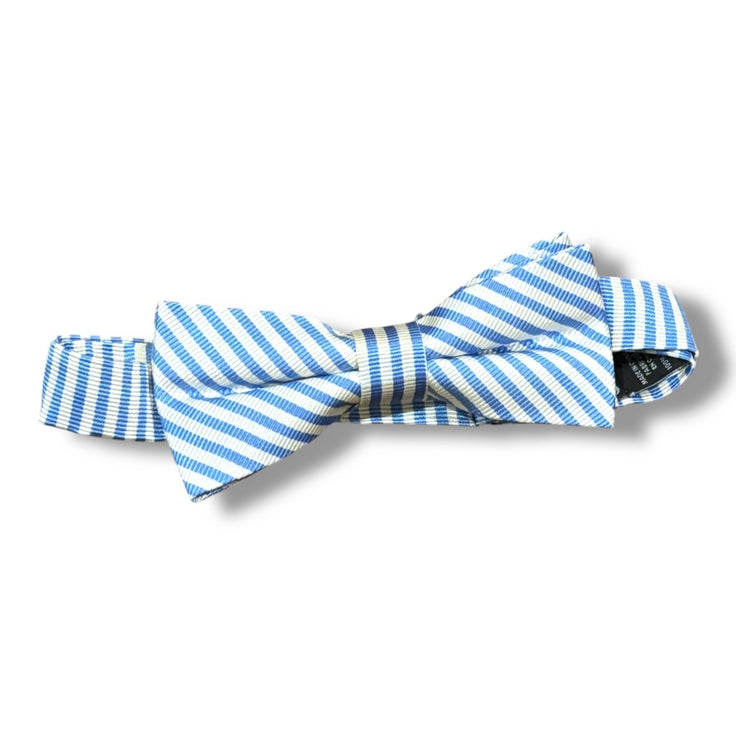 Size adjustable Nordstrom blue/white striped silk bow tie Default Title / One Size / -