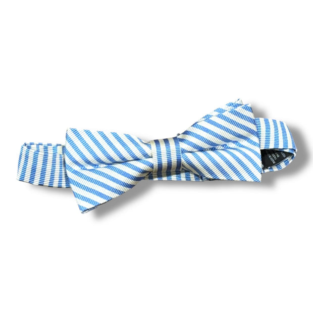 Size adjustable Nordstrom blue/white striped silk bow tie Default Title / One Size / -