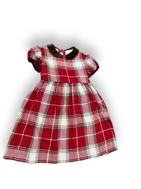 Size 6 Bella bliss cream, blue, navy red plaid dress Default Title / 6 / Girl